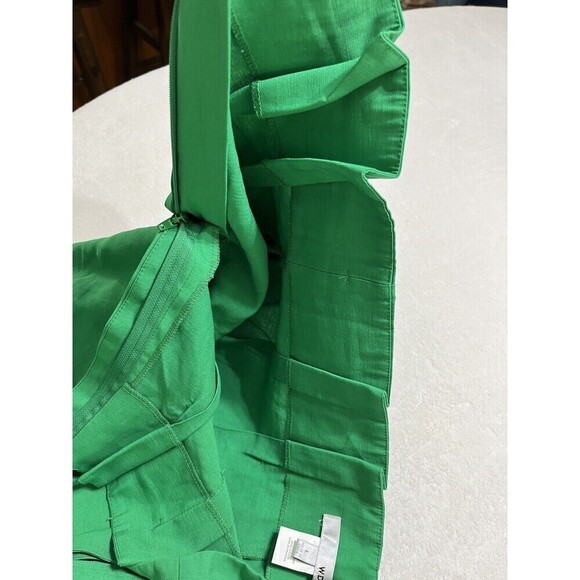WDNY Shorts Size Large Green High Rise Pleated Front Paper Bag Comfy Chic Vaca - Picture 11 of 12